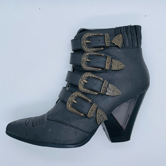 Priviliged Ankle Boots - Black "Siegal "Western Ankle Boots - Picture 4 of 16